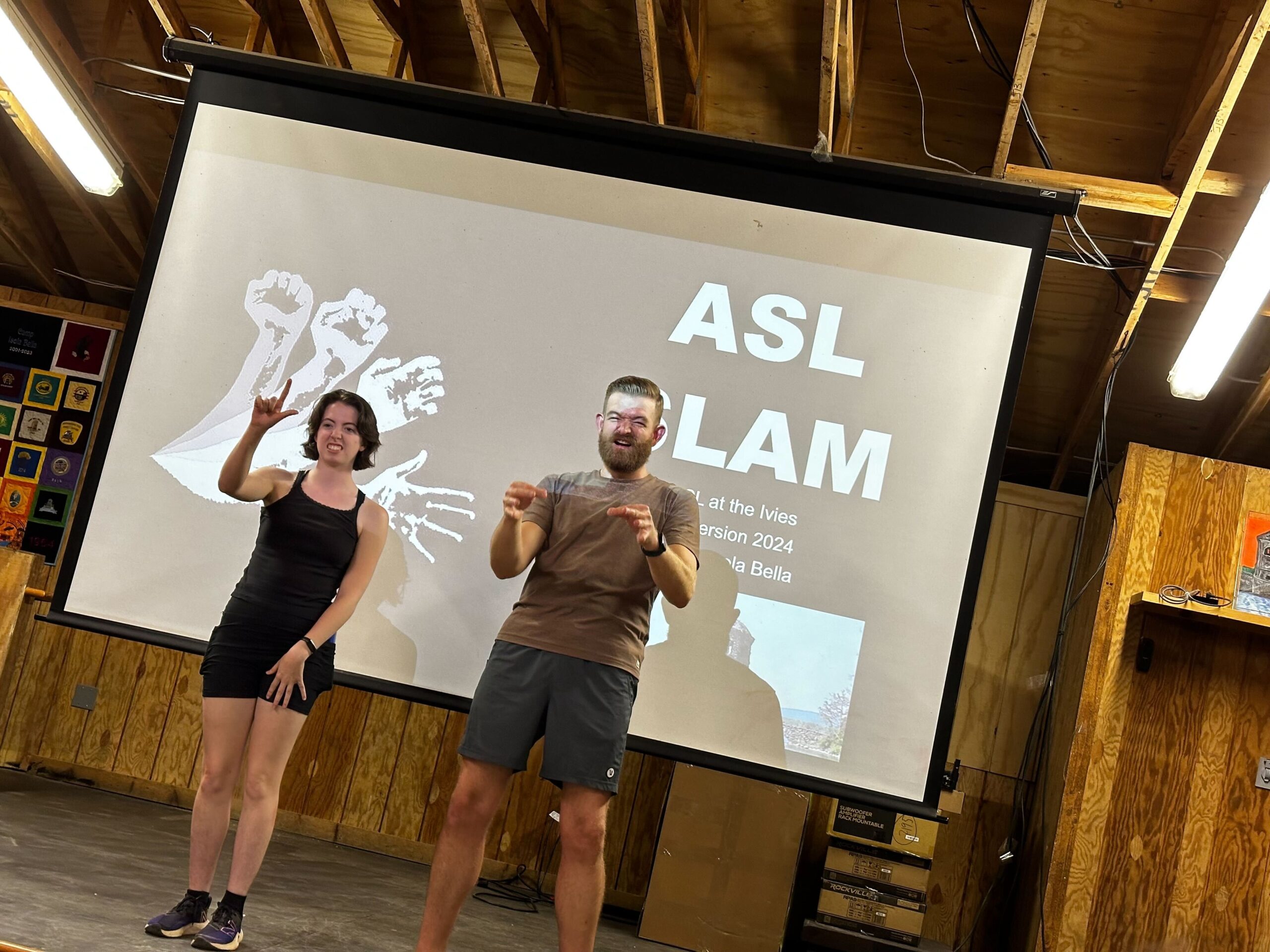 Two people doing an ASL demonstration.